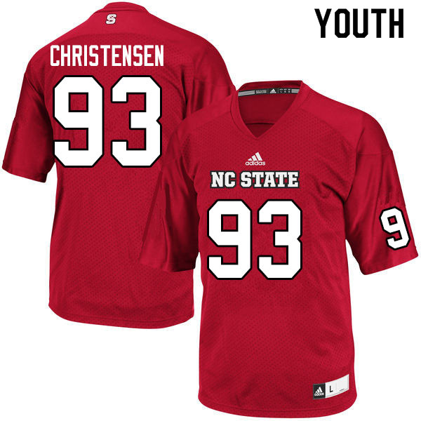 Youth #93 Abe Christensen NC State Wolfpack College Football Jerseys Sale-Red - Click Image to Close